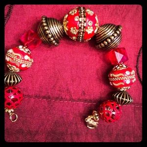 New Beautiful red black and gold handmade bracelet